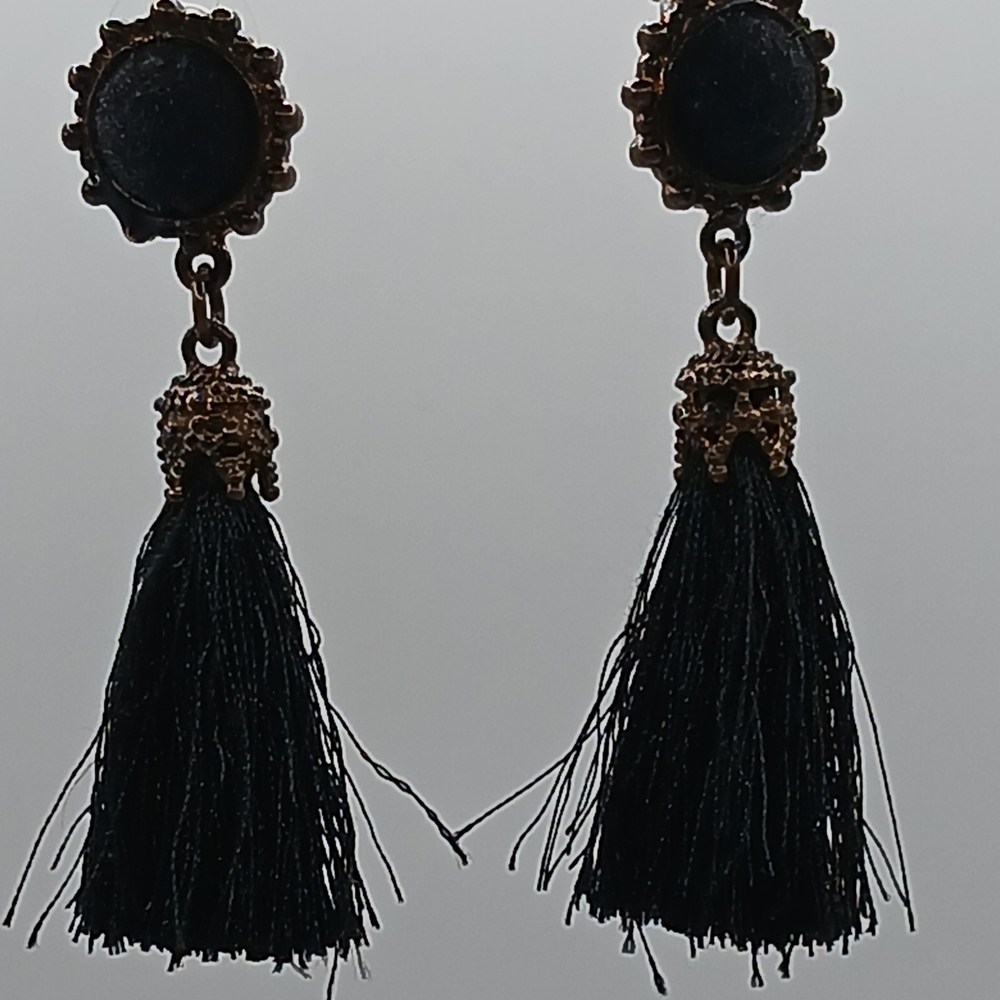 Chic Black Tassel Earrings